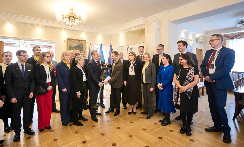 EU and NATO Ambassadors Join Forces in Supporting Ukraine with Metal Detector Donation