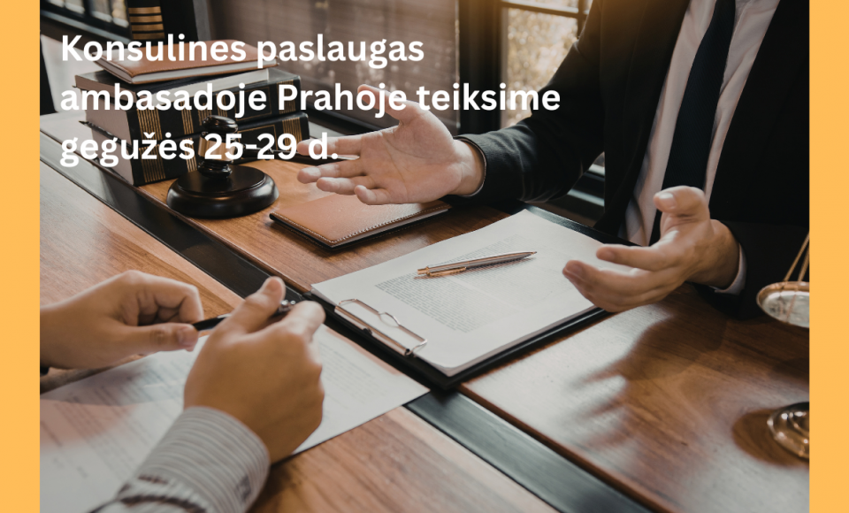 Konsulinės paslaugos ambasadoje gegužės mėnesį