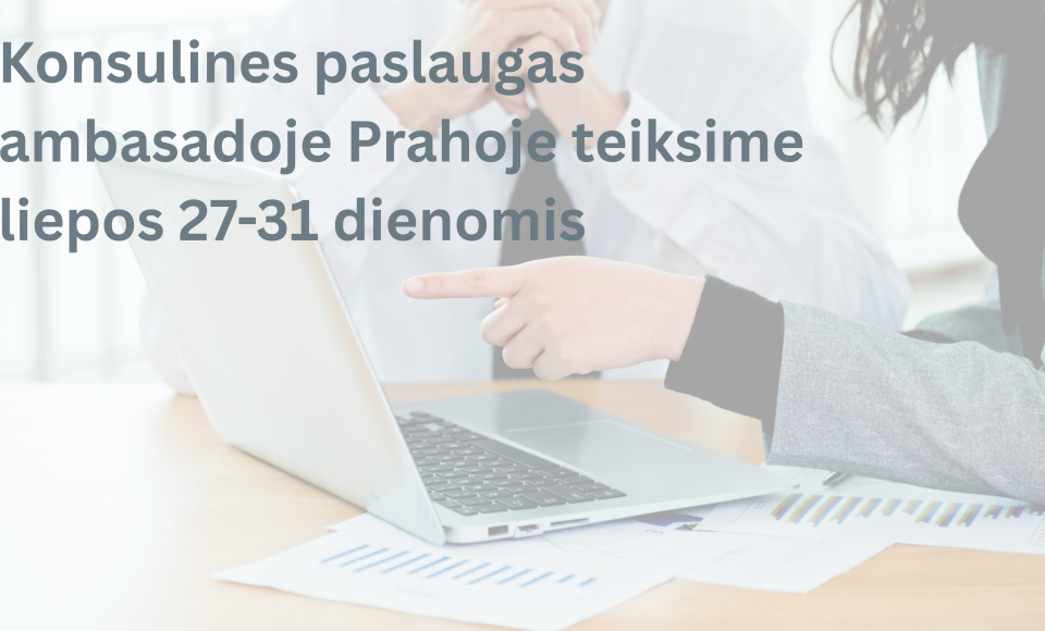 Konsulinės paslaugos ambasadoje liepos mėnesį