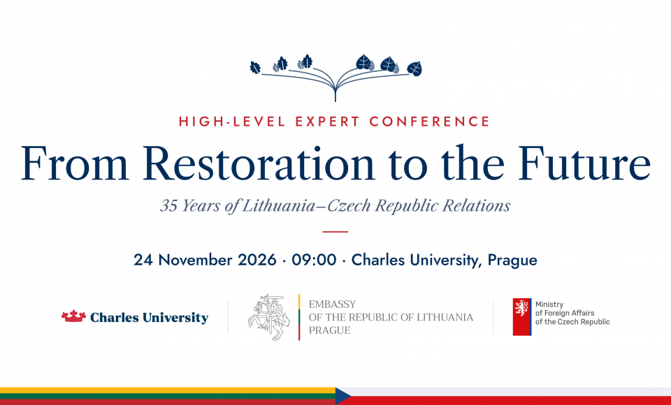 High-level Conference Will Mark 35 Years of Restored Lithuania–Czech Republic Diplomatic Relations 