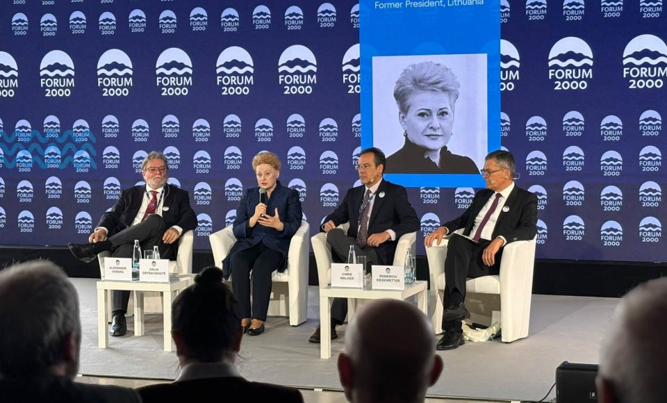 President Dalia Grybauskaitė spoke at the 30th Forum 2000 Conference on National Security Issues
